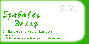 szabolcs weisz business card